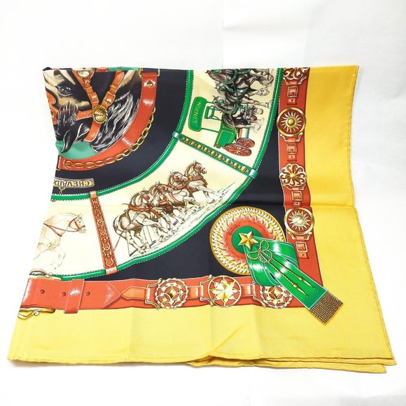 Hermes scarf Carre 90 Yellows Silk100% 1255998 - Picture 1 of 9